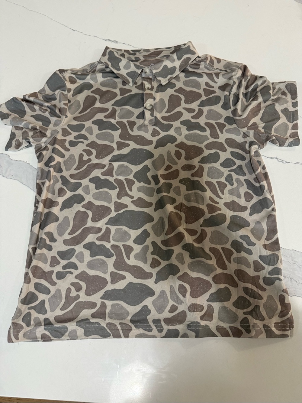 BURLEBO Youth Performance Short-Sleeve Polo - Classic Deer Camo